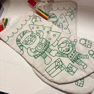 Horizon Christmas DOODLE STOCKING Gift Color Your Own Includes 3 Mini Marker 17